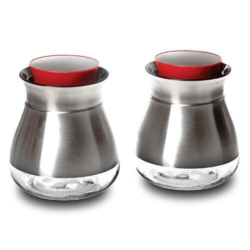 Set de recipiente Nava, 2 piese, sticla si metal