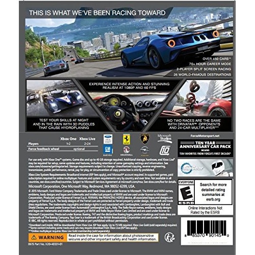 Forza Motorsport 6 - Ten Year Anniversary Edition - Xbox One 