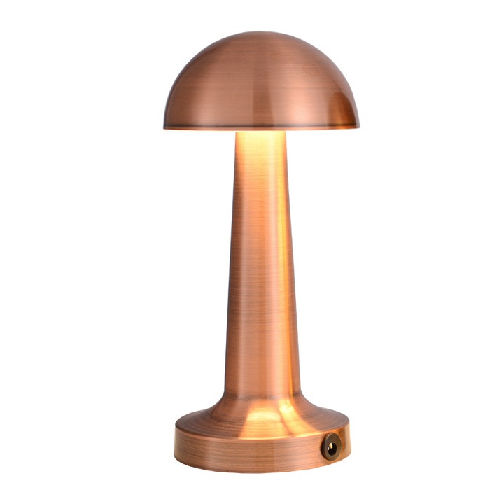 Lampa de masa, LED, 21cm, USB, Rose gold