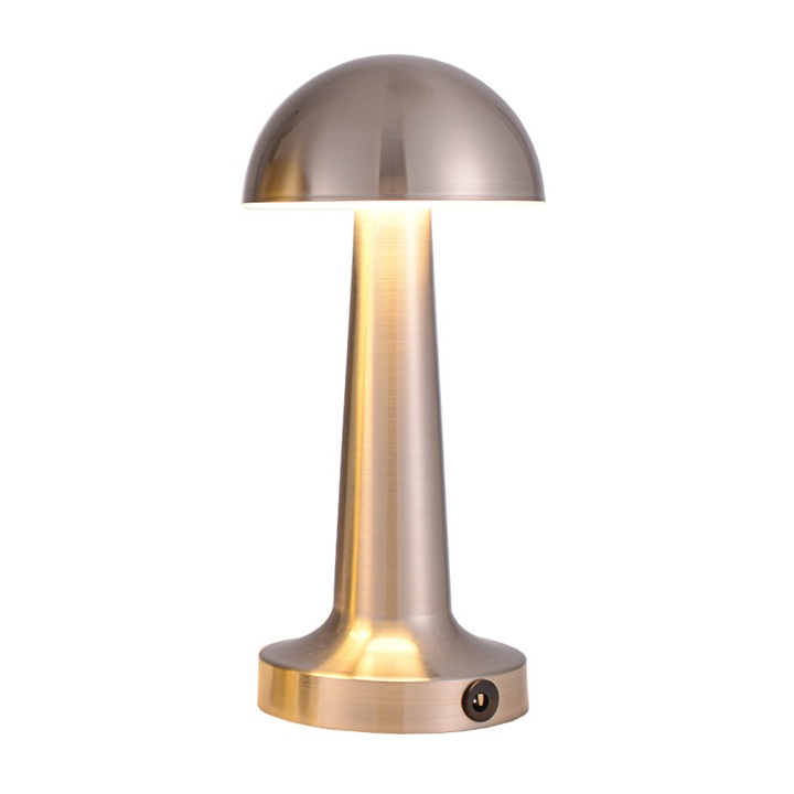 Lampa de masa, LED, 21cm, USB, Argintiu