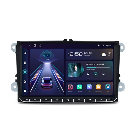 Navigatie auto, Junsun, Bluetooth, Compatibil cu Volkswagen, Negru