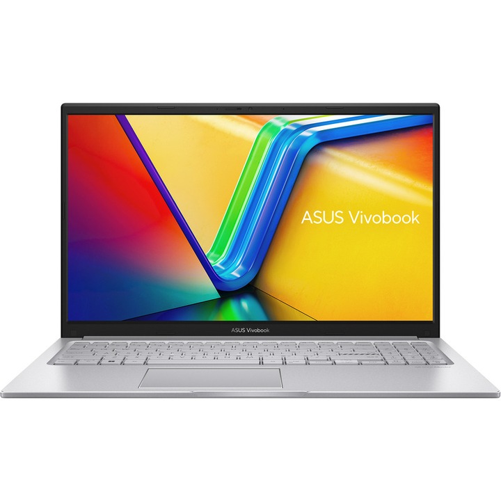 Laptop ASUS Vivobook X1504ZA cu procesor Intel Core i3-1215U, 15.6 inch, RAM 12 GB, SSD 256 GB, Intel UHD Graphics, Windows 11 Pro, Cool Silver