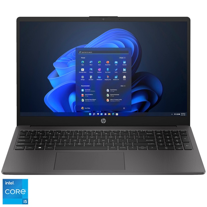 Laptop HP 250 G10 cu procesor Intel® Core™ i5-1335U pana la 4.60 GHz, 15.6", Full HD, 16GB DDR4, 512GB SSD, Intel® Iris® Xe Graphics, Windows 11 Pro, Dark Ash silver
