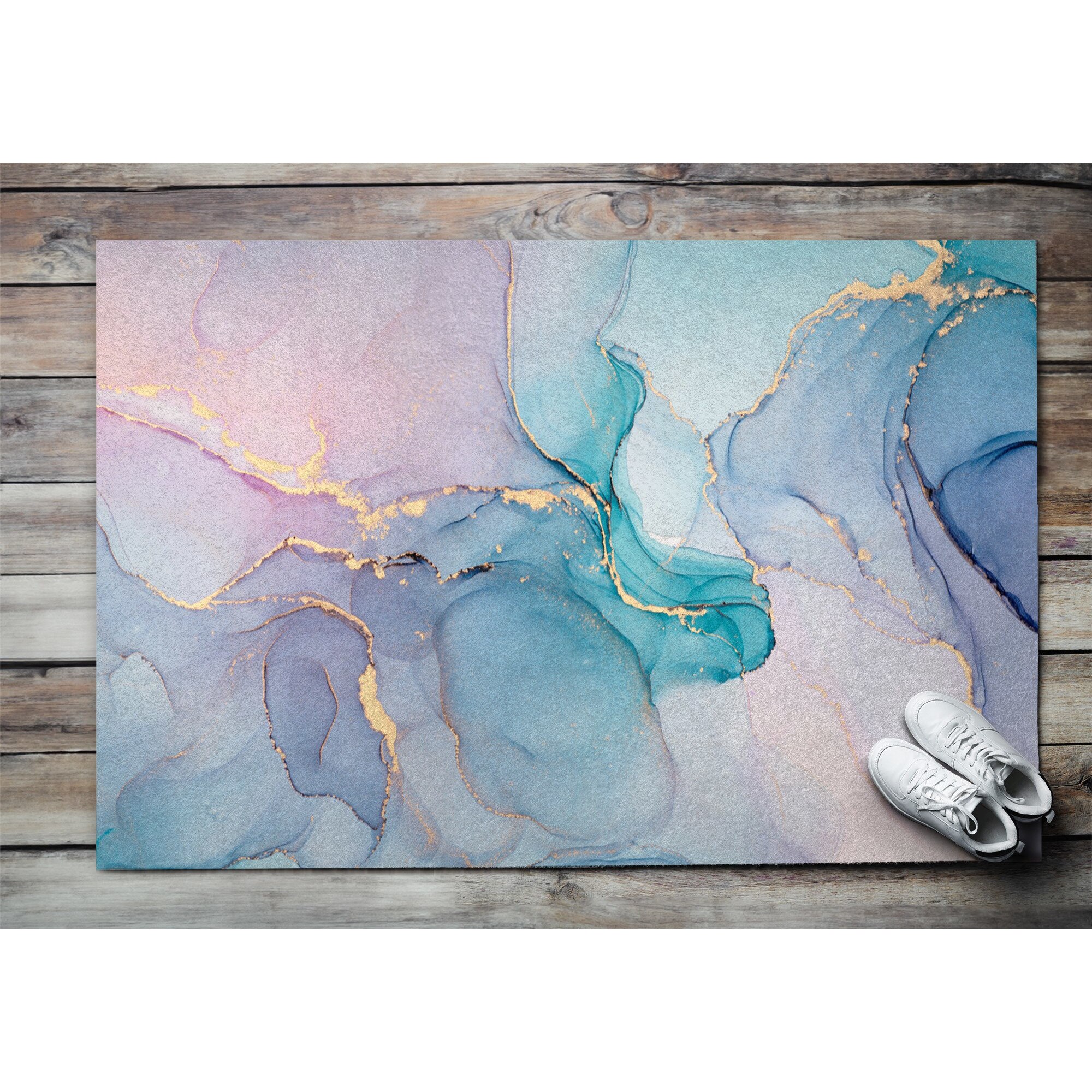 Covoras intrare. Tulup. Marmura. Roz. 150 cm x 100 cm ...