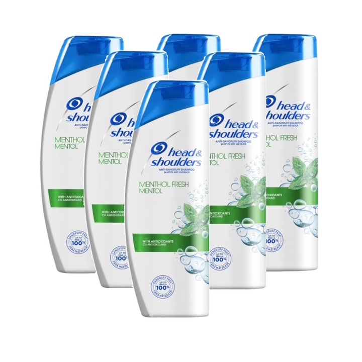 Set 6 x Sampon antimatreata Head & Shoulders Menthol Fresh, 200 ml