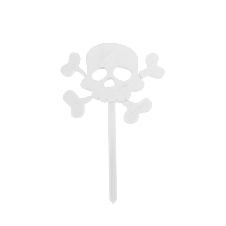Декорация "SKULL STAKE" забавен череп, Halowwen Garden 16,5 x 11 cm бяла слонова кост