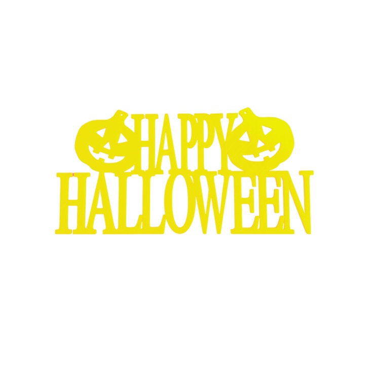 Декорация "HAPPY HALLOWEEN PUMPKINS" усмихнати тикви, тикви нощно парти 9,8 х 20 см жълто