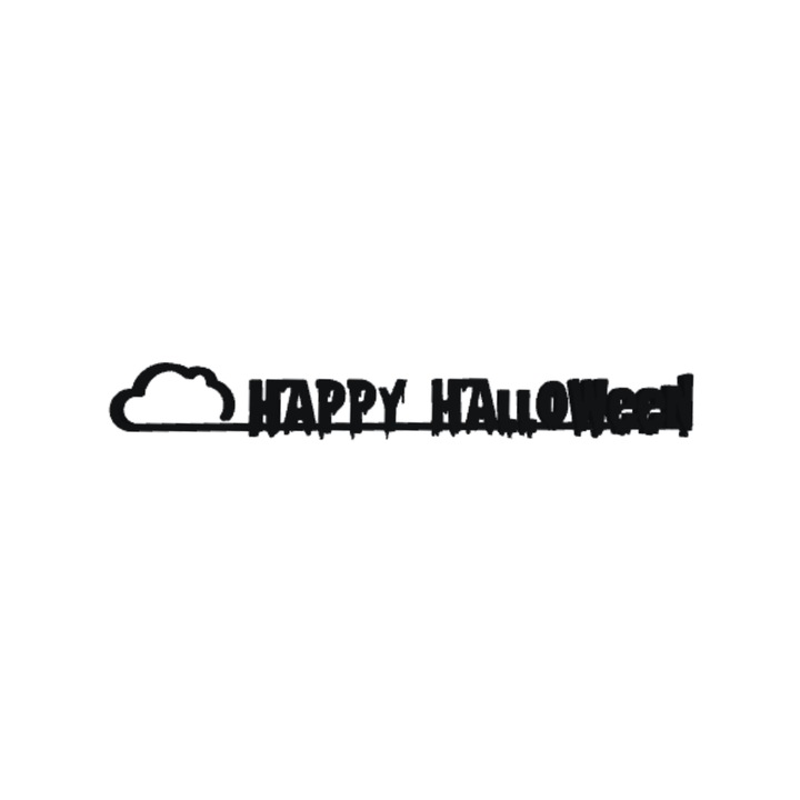 Декорация "HAPPY HALLOWEEN" нощно приключение, страшни създания 21 х 3 см черно