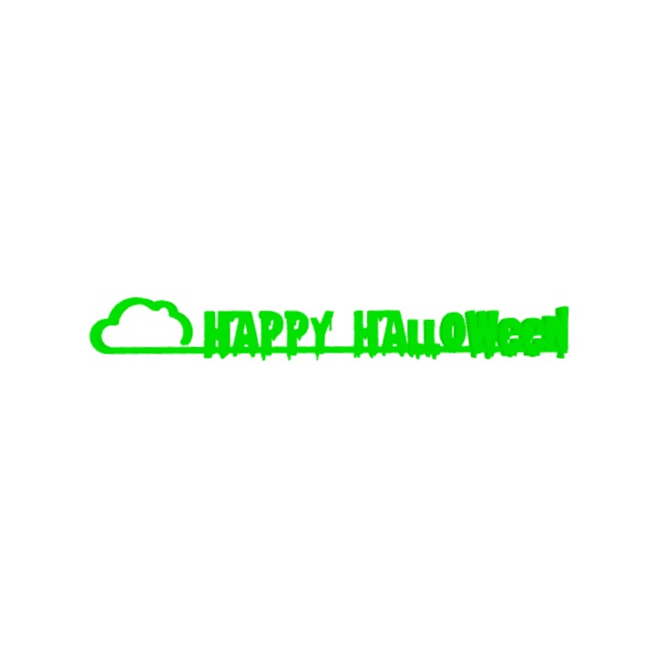 Декорация "HAPPY HALLOWEEN" нощно приключение, страшни същества 21 х 3 см зелено