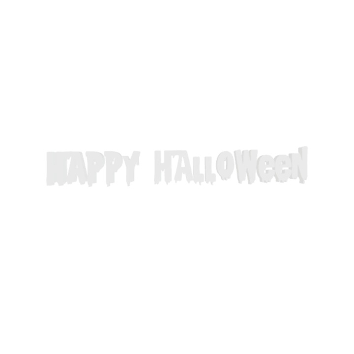 Декорация "HAPPY HALLOWEEN" бунтарски букви 19 х 3 см бяла слонова кост