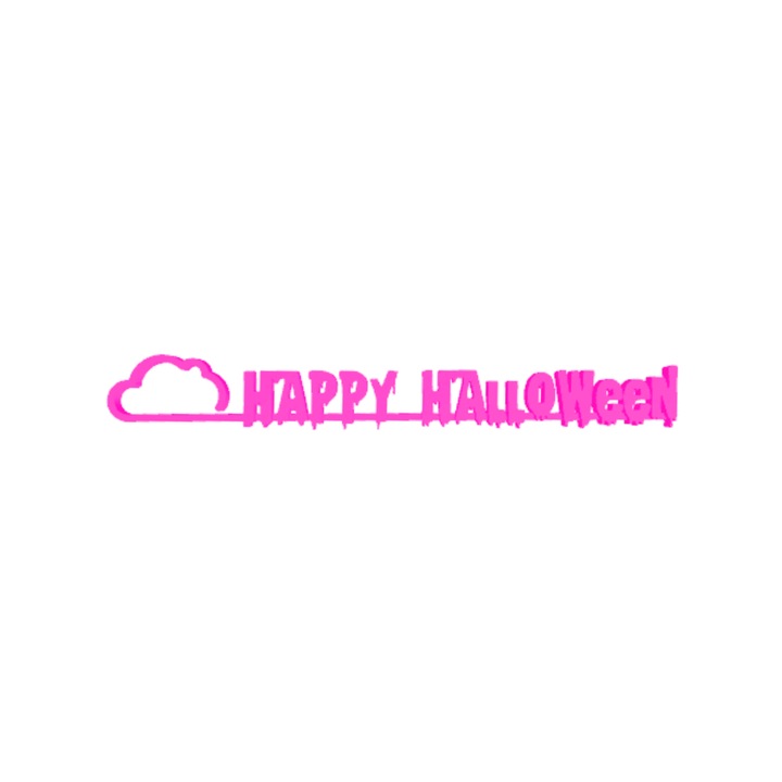 Декорация "HAPPY HALLOWEEN" нощно приключение, страшни същества 21 х 3 см светло лилаво