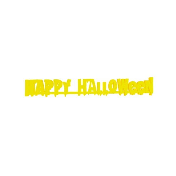 Декорация "HAPPY HALLOWEEN" танц на призрачните букви 19 х 3 см жълто