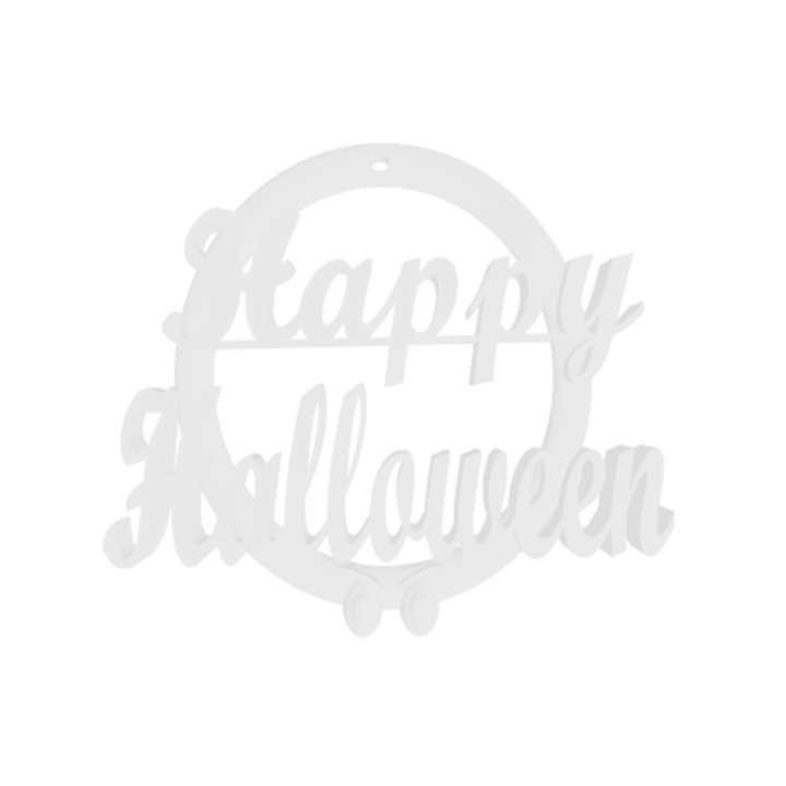 Декорация за врата, празнично добре дошли "HAPPY HALLOWEEN" 18 х 16 см бяла слонова кост