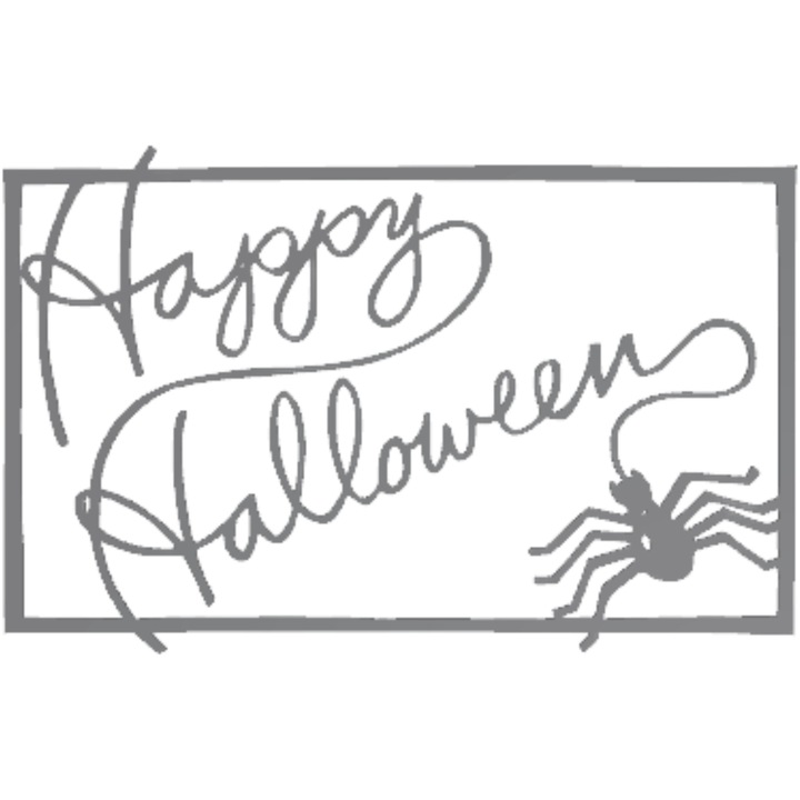 Decoratiune "HAPPY HALOWEEN" spider sign, intalnirea paianjenilor 22 x 14 cm argintiu