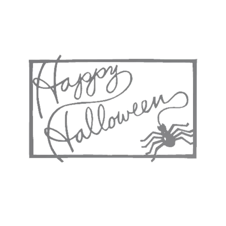 Dekoráció "HAPPY HALLOWEEN" pók jel, pókok találkozása 22 x 14 cm ezüst