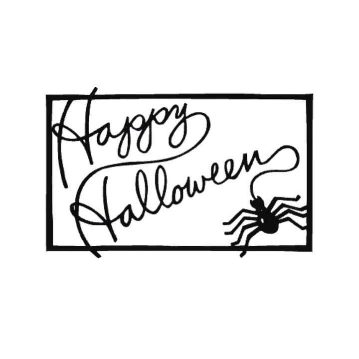 Dekoráció "HAPPY HALLOWEEN" pók jel, a pókok találkozása 22 x 14 cm fekete