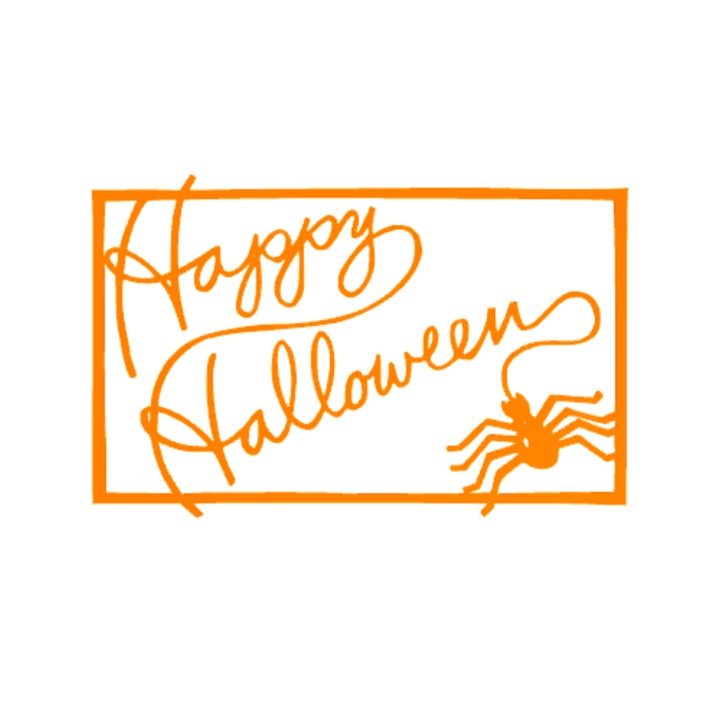 Dekoráció "HAPPY HALLOWEEN" pók jel, a pókok találkozása 22 x 14 cm narancs
