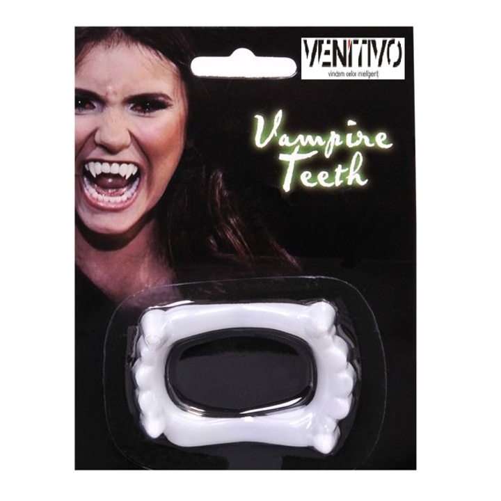 Dinti de vampir VENITIVO ®, pentru deghizare petrecere Halloween, culoare alb
