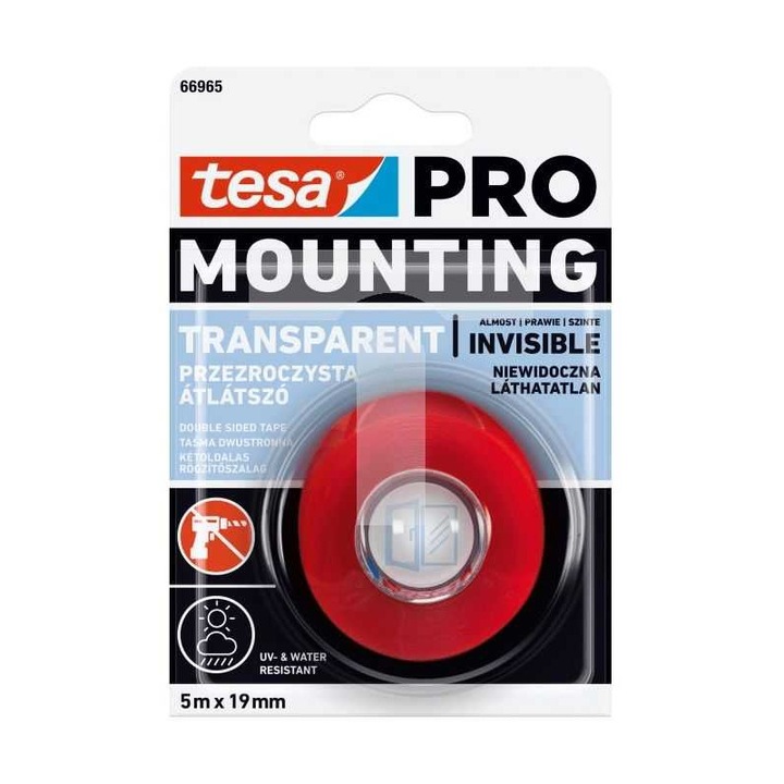 Banda Dublu Adeziva Transparenta 5M19Mm