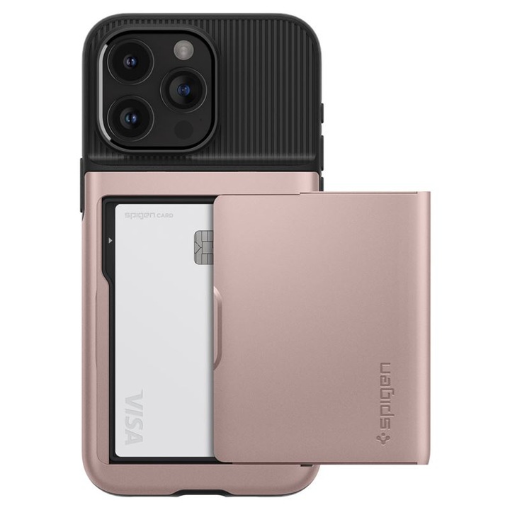 Калъф Spigen Slim Armor CS, съвместим с iPhone 15 Pro Rose Gold