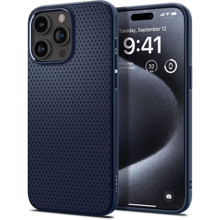 ΠΠ°Π»ΡΡ Π·Π° Apple iPhone 15 Pro, Liquid Air Matte, Elite Armor, U525, Navy Blue