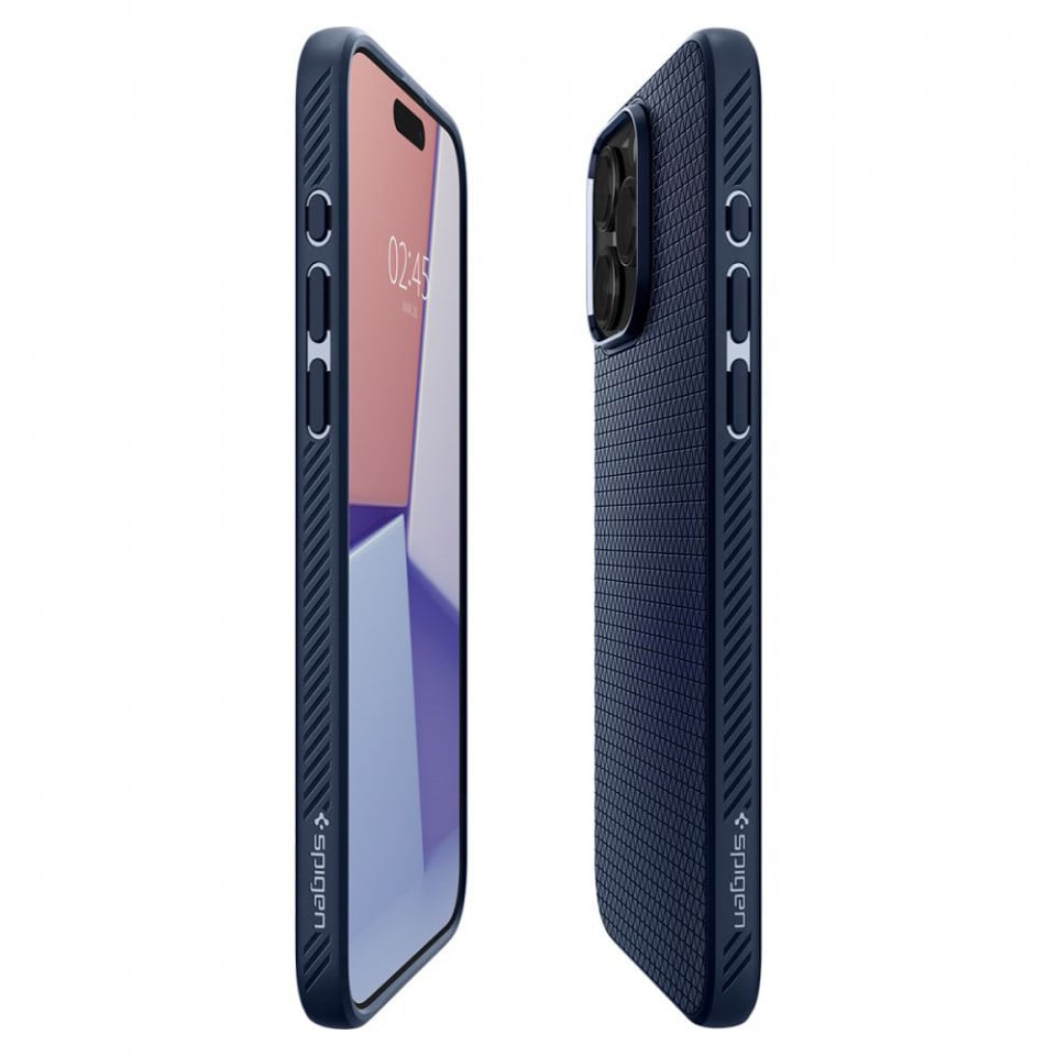Husa Spigen Liquid Air compatibila cu iPhone 15 Pro Max Navy Blue