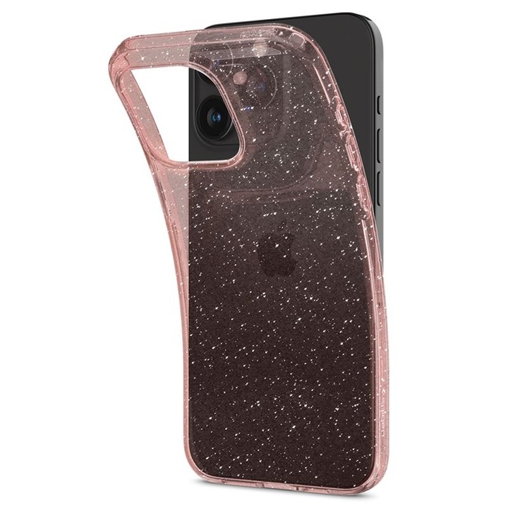 Carcasa Spigen Liquid Crystal compatibila cu iPhone 15 Pro Max Glitter Rose