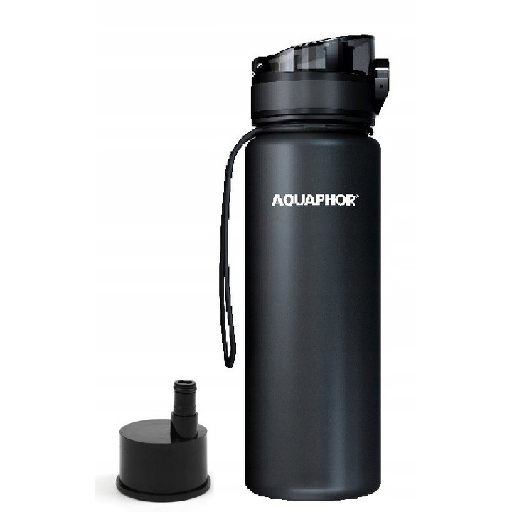 Бутилка с филтър за вода, AQUAPHOR, Тритан, 0.5л, Черен