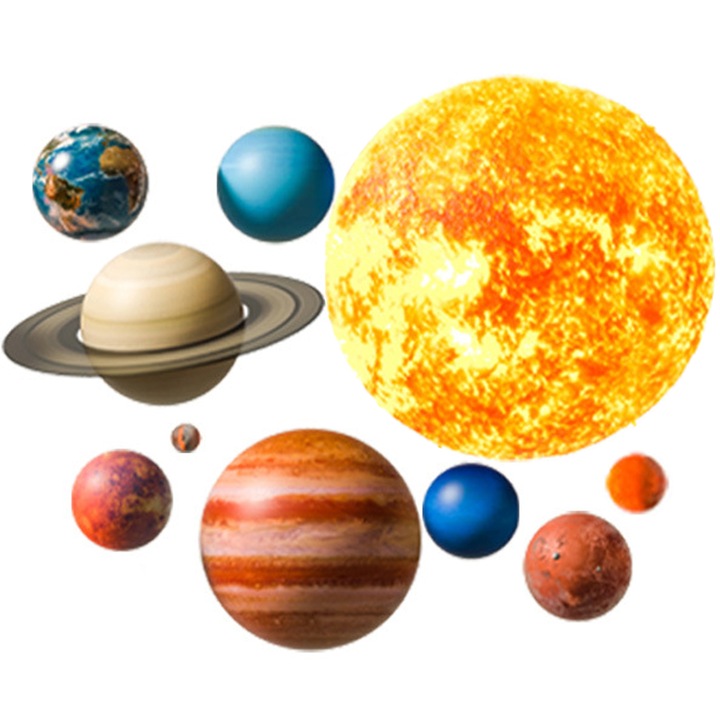 Sticker Decorativ Pentru Copii, Autoadezive, Planete, Sistem Solar, 91x72 cm, SIPO