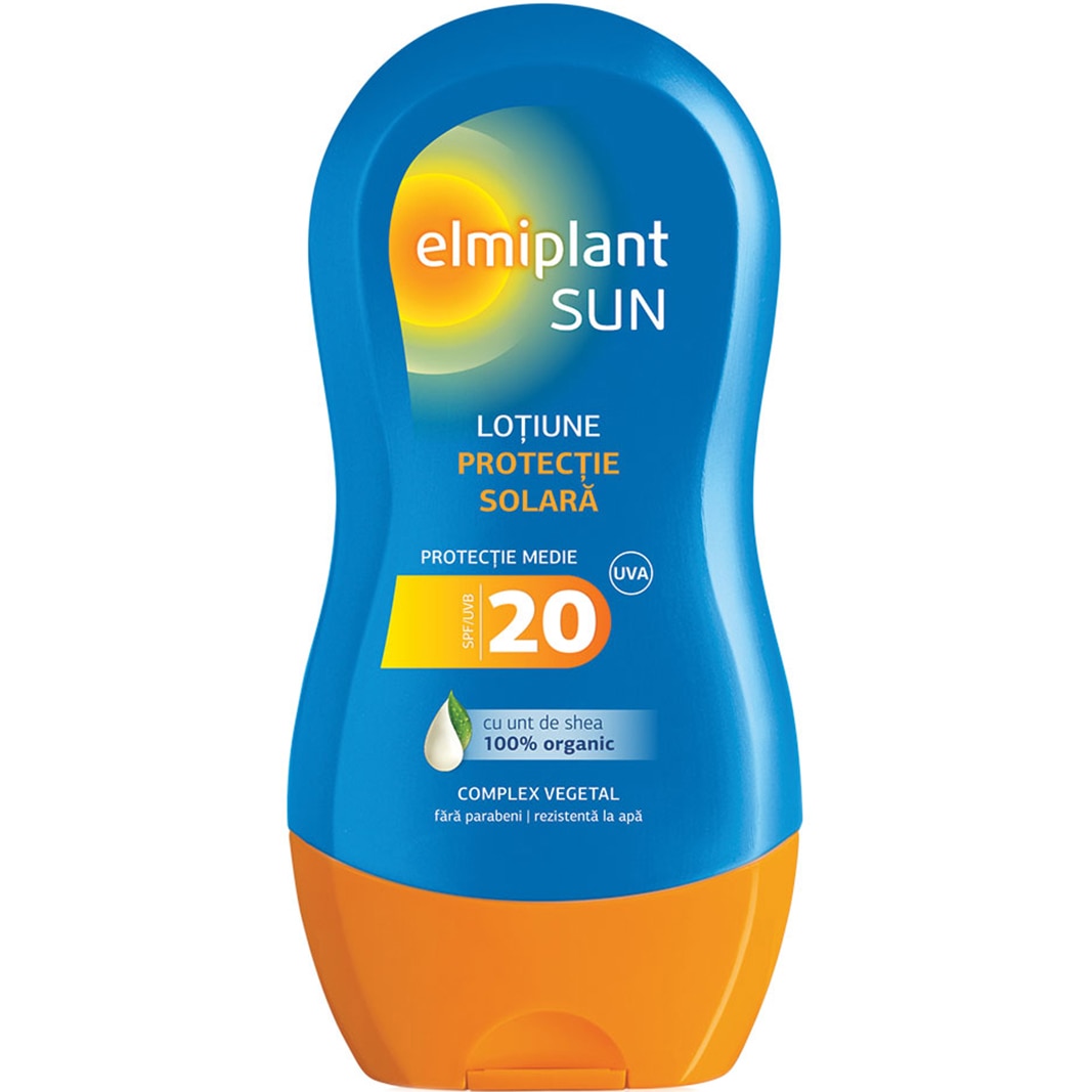 Lotiune de corp pentru protectie solara Elmiplant Sun SPF 20, 200 ml