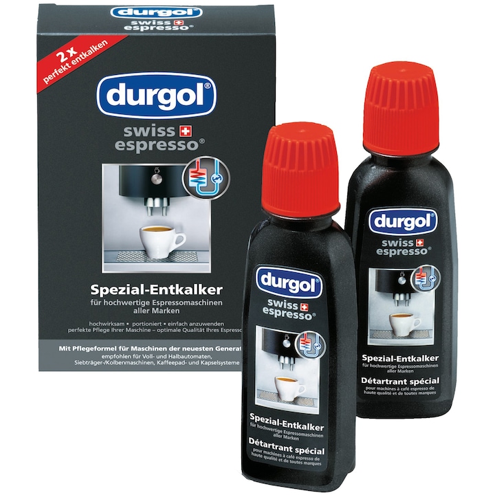 Solutie decalcifiere Durgol Swiss Espresso, 2 x 125 ml
