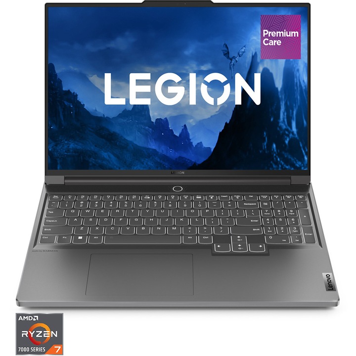 Лаптоп Gaming Lenovo Legion Slim 7 16APH8, AMD Ryzen™ 7 7840HS до 5.10 GHz, 16", 3.2K, IPS, 165Hz, 32GB, 1TB SSD, NVIDIA GeForce RTX 4060 8GB GDDR6, No OS, Storm Grey
