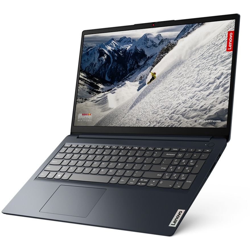 Laptop Lenovo IdeaPad 1 15ALC7 cu procesor AMD Ryzen™ 5 5500U pana la 4.0GHz, 15.6" Full HD, 8GB RAM, 256GB SSD, AMD Radeon™ Graphics, No OS, Abyss Blue
