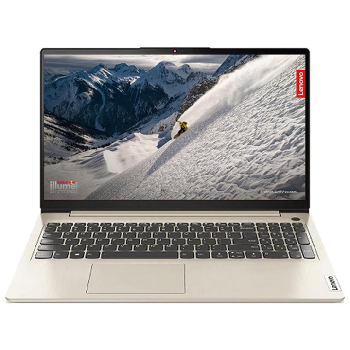 Lenovo IdeaPad 1 15ALC7 15.6" FullHD laptop, AMD Ryzen 7 5700U, 8GB RAM, 512GB SSD, AMD Radeon Graphics, Windows 11 Home, Magyar billentyűzet, Homok