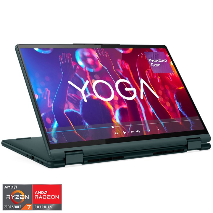 Lenovo Yoga 6 13ABR8 13.3" WUXGA Touch laptop, AMD Ryzen™ 7 7730U, 16GB, 512GB SSD, AMD Radeon™ Graphics, Windows 11 Home, Nemzetközi angol billentyűzet, Zöldeskék