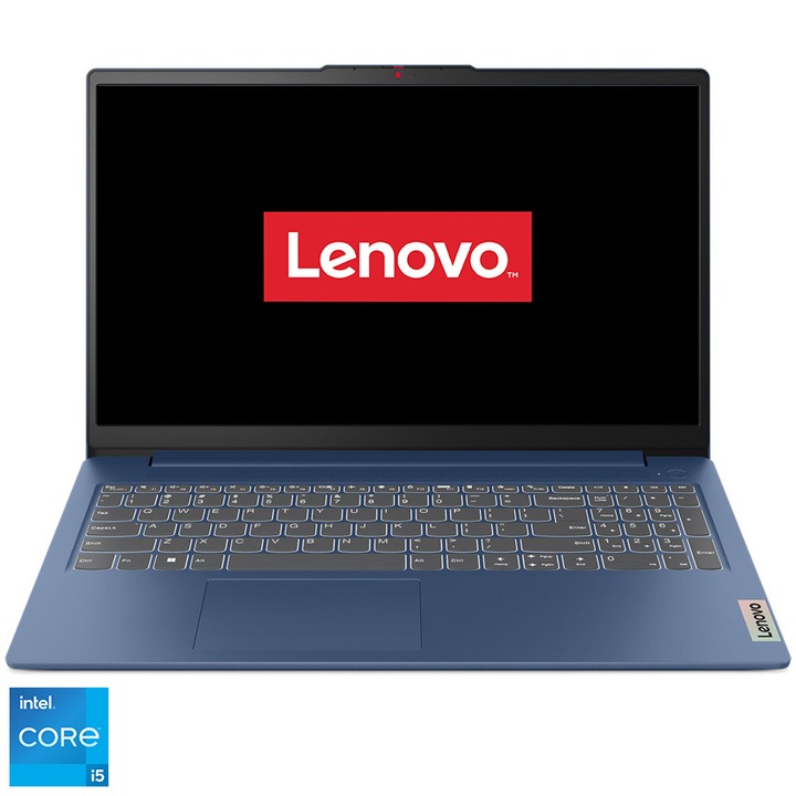 Лаптоп Lenovo IdeaPad Slim 3 15IAH8, Intel® Core™ i5-12450H, 15.6", Full HD, IPS, 16GB, 512GB SSD, Intel® UHD Graphics, No OS, Abyss Blue