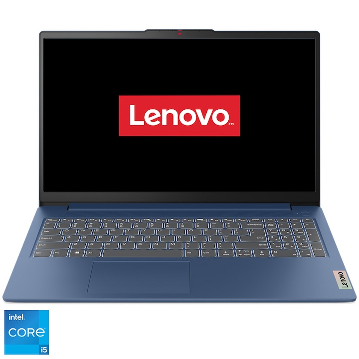 Lenovo IdeaPad Slim 3 15IAH8 15.6" Touch FullHD IPS laptop, Intel Core i5-12450H, 16GB, 512GB SSD, Intel Graphics, Windows 11 Home S, Magyar billentyűzet, Kék
