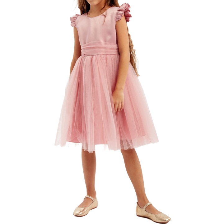 Lányos rózsaszín tüllruha Zoya Fashion, Rózsaszín