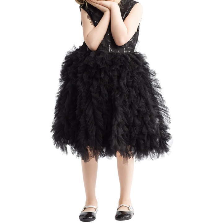 Rochie de fetite, ZOYA Fashion, Valerie, Tul, Negru, Negru