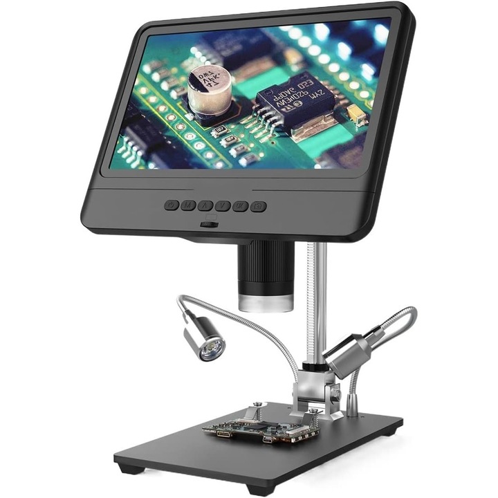 Цифров микроскоп, AD210,4x увеличение на дисплея, LED лампа, черен