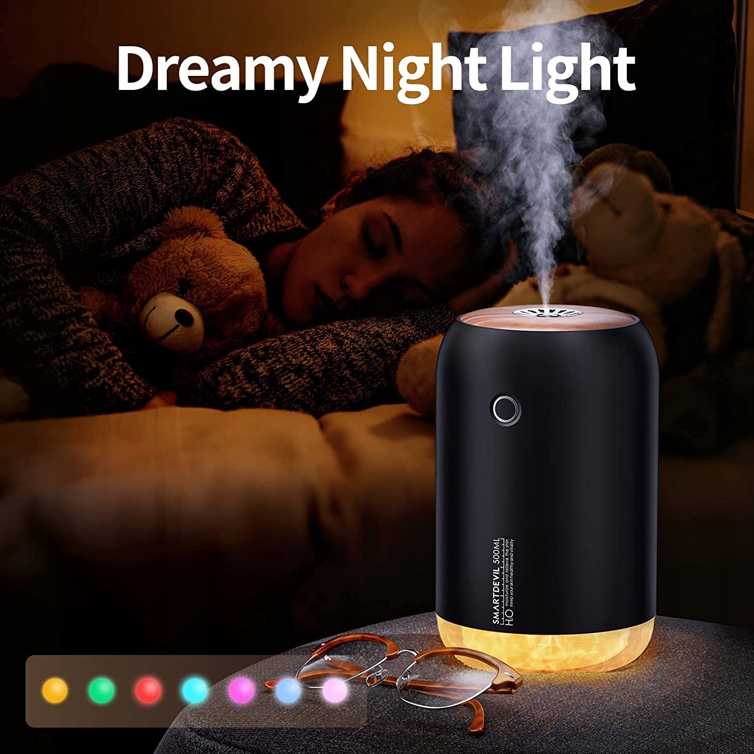 Smartdevil Humidifier Mini umidificator de aer, SmartDevil, 500 ml - eMAG.ro