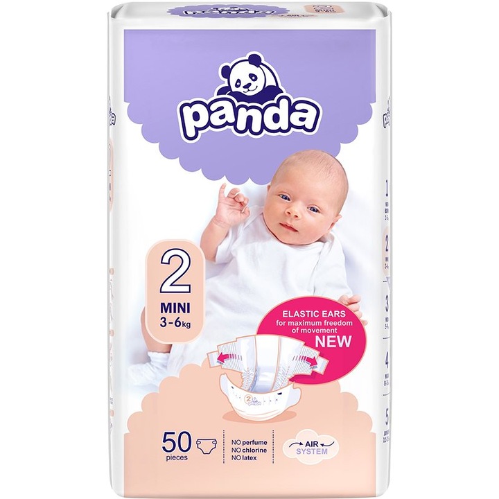 Пелени Panda Панталони 3-6кг Мини 2 (50 бр.)