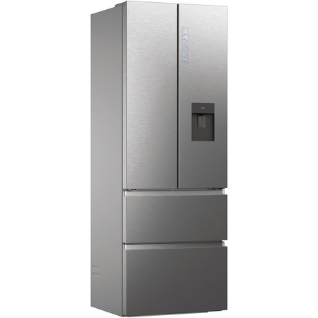 Combina frigorifica Haier HFR7720DWMP, 477 litri, No Frost, Air Surround, Humidity Zone, My Zone, Dozator apa, SuperCooling, SuperFreezing, Raft sticle ,Clasa D, H 201 cm, Inox