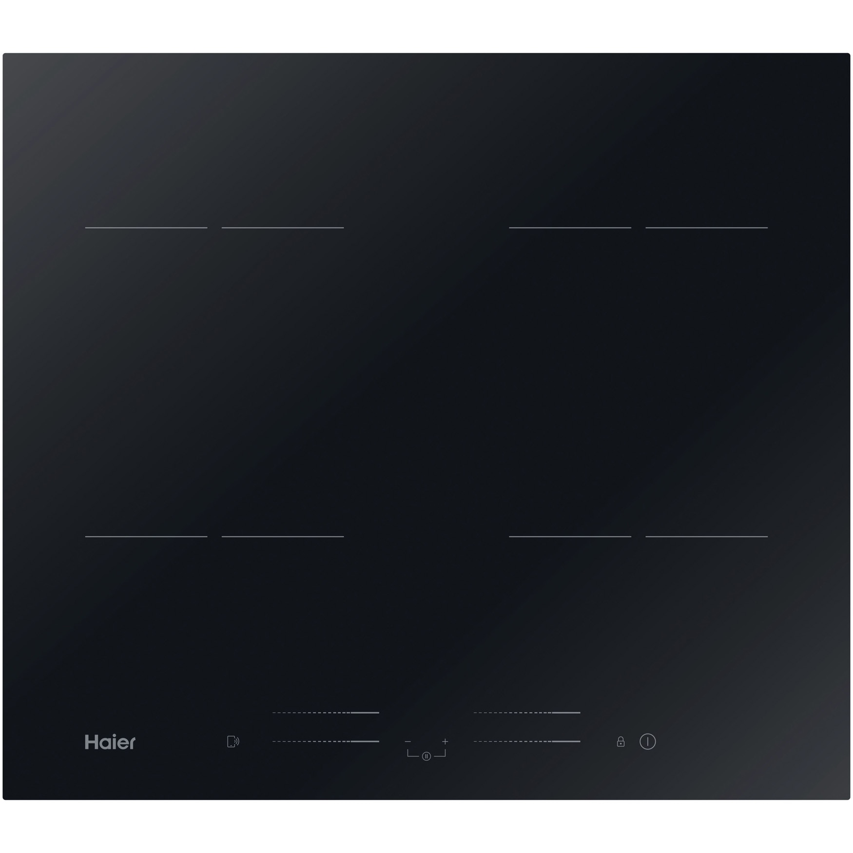 Plita incorporabila Haier HAIPSJ64MC, Inductie, 4 zone de gatit, WiFi, Boost, Sonda carne wireless, Slider Touch Control,60 cm, Neagru