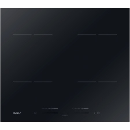 Plita incorporabila Haier HAIPSJ64MC, Inductie, 4 zone de gatit, WiFi, Boost, Sonda carne wireless, Slider Touch Control,60 cm, Neagru