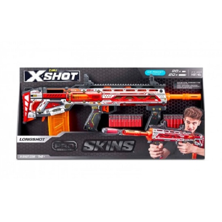 Arma de jucarie X−Shot Skins Pro Series Longshot cu 40 cartuse