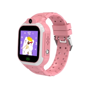 Ceas smartwatch GPS copii Olivfant™ DH15 4G, 1.4 inch, apel video, camera HD, Android, buton SOS, wifi, rezistent la apa, blocare apel, monitorizare spion, Roz