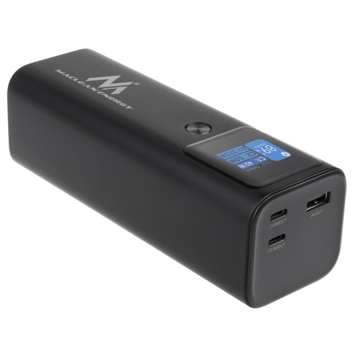 Външна батерия MCE335, 140 W, черна, 2 x USB Type-C, бързо зареждане