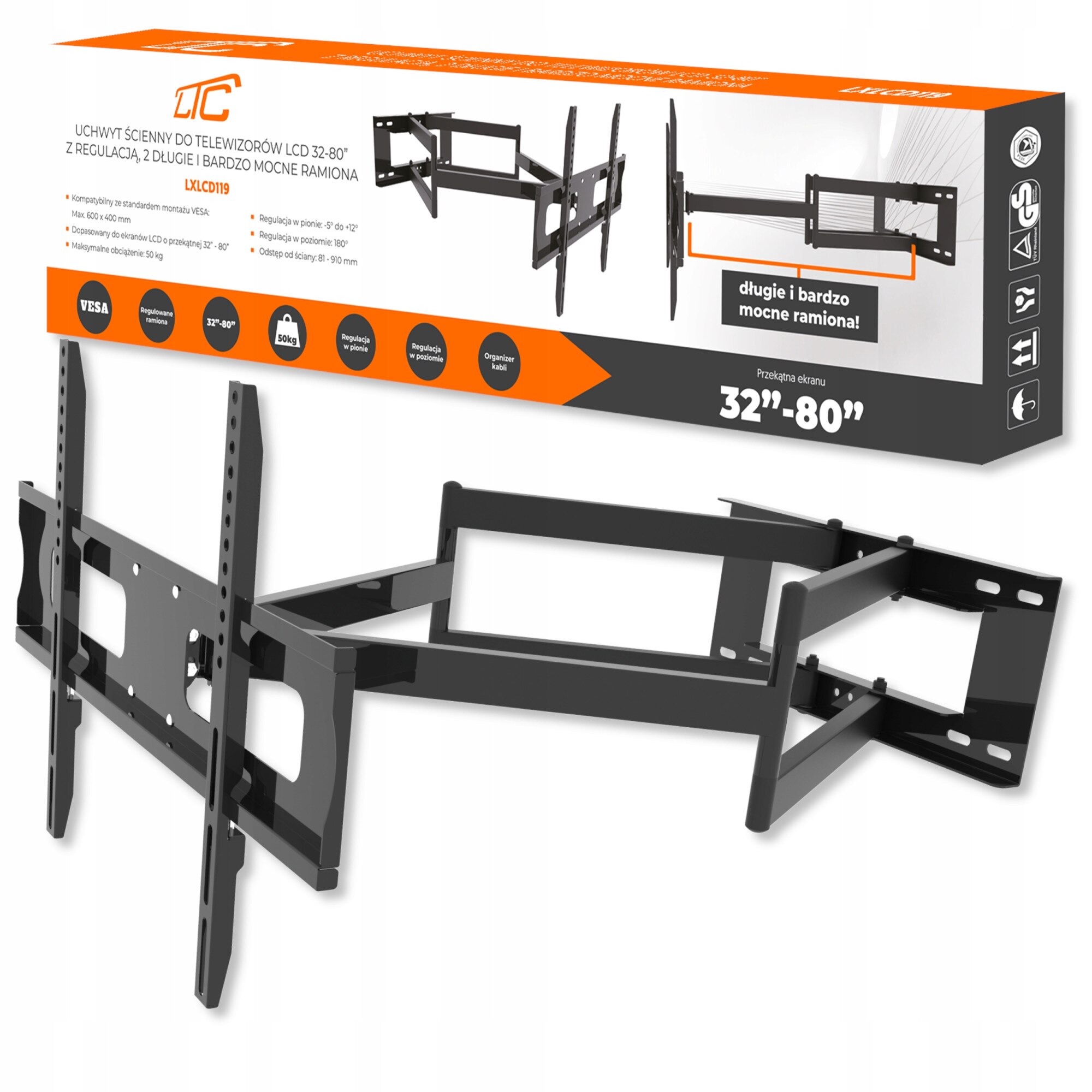 Стойка за телевизор, LTC, 32-80", Черна - eMAG.bg
