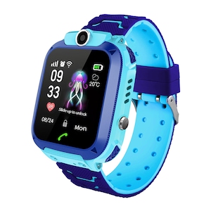 Ceas smartwatch copii Olivfant™ Q12, Rezistent la apa, 1.4 inch, apel video, blocare apel, monitorizare spion, Albastru